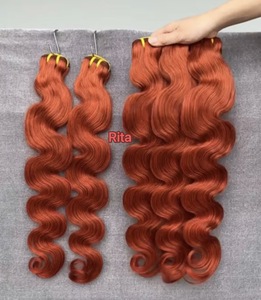 <span class=keywords><strong>Capelli</strong></span> Umani Cambogiani Ricci Birmani Colore Borgogna 99j, Lisci 4/27, Ondulati Ginger Body Wave, con Chiusura 5*5 e Frontale 13*6 - Set in Offerta - Product Image 6