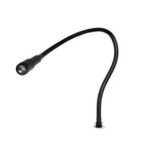 Bras flexible étanche M10A Lampe de travail à col de cygne à LED Base magnétique Blanc froid Indice IP65 Corps de lampe en alliage d'aluminium Alimentation CA/CC