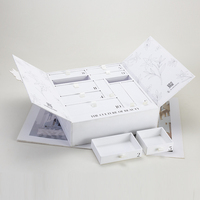 Boîte cadeau rigide à double porte magnétique personnalisée, emballage de luxe pour cosmétiques, parfums et soins de la peau, en carton avec estampage à chaud doré