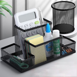 Organiseurs de <span class=keywords><strong>bureau</strong></span>, porte-stylos pour <span class=keywords><strong>bureau</strong></span>, 4 compartiments, porte-stylos en maille noire, <span class=keywords><strong>rangement</strong></span> pour accessoires de <span class=keywords><strong>bureau</strong></span> - Product Image 2