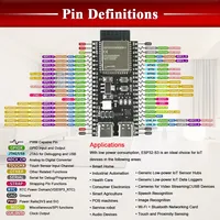 ESP32 / ESP32-S3 WiFi+Bluetooth Internet Of Things Dual Type-C Development Board Core Board ESP32-S3-DevKit C N16R8 Untuk Arduino