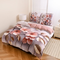 Parure de lit en microfibre unie 100% avec impression numérique