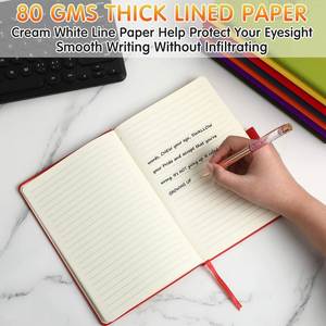 High Quality Customizable PU Leather Hardcover <b>Journal</b> Notebook A5 Size 100 Sheets 80 Gsm Thread Sewing Binding Multi-color Gift - Product Image 4
