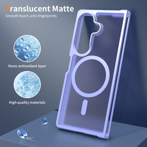 Coque de téléphone magnétique antichoc populaire violet clair pour Samsung Z Fold <span class=keywords><strong>7</strong></span> 8, finition soyeuse translucide luxueuse, personnalisable - Product Image 6