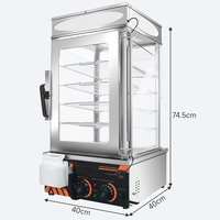 Vitrine chauffante électrique commerciale à 5 niveaux avec porte vitrée, chariot chauffe-plats pour hôtels et restaurants, armoire isotherme