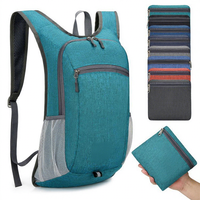 Sac à dos de sport pliable personnalisé pour l'extérieur, léger, pour la randonnée et les voyages, unisexe, en Oxford, avec fermeture éclair, double bretelles décontractées