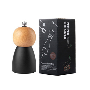 Molinillo de <span class=keywords><strong>pimienta</strong></span> de madera para el hogar de regalo de alta calidad, molinillo de especias ajustable, forma de <span class=keywords><strong>bola</strong></span> <span class=keywords><strong>negra</strong></span>, molinillo de sal y <span class=keywords><strong>pimienta</strong></span> - Product Image 3