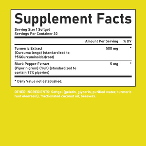 Gélules de Curcuma et Curcumine OEM ODM avec Extrait de Poivre Noir pour Favoriser la Flexibilité Articulaire et la Santé Musculaire - Product Image 2