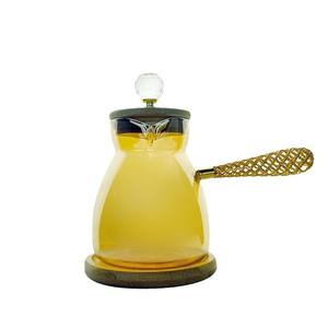 Cafetera de vidrio transparente resistente a altas temperaturas, de borosilicato alto, con asa lateral, cafetera de vidrio para el hogar - Product Image 1