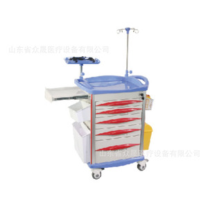 Chariot médical Zhong Sheng rouge, bleu, gris, fonctionnement silencieux, pour hôpital, chirurgie, secours d'urgence, premiers secours, traitement - Product Image 1