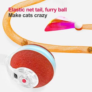 Juguetes Interactivos Modernos de Silicona con Diseño de Gato para Uso en Interiores - 3ª Generación, Bola Móvil Ágil, Cola de Malla Elástica, Automático, Antiaburrimiento - Product Image 2