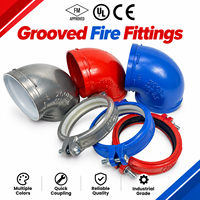Raccords de tuyauterie rainurés en fonte ductile ASTM A536, 300 PSI, UL FM, coude, té, réducteur pour système de protection incendie par sprinklers