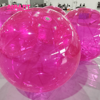 Ballons gonflables transparents en PVC rose pour décoration suspendue de soirée, modèle de boule en PVC rose réutilisable pour idées de fête