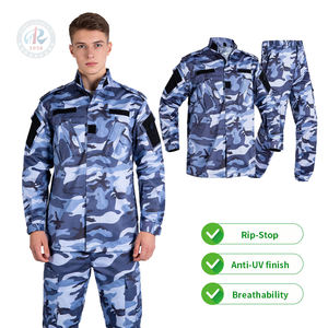 헤비 듀티 통기성 폴리에스터 립스탑 훈련용 블루 카모플라주 시큐리티 전술 <span class=keywords><strong>BDU</strong></span> 유니폼 (남녀공용, 가을용) - Product Image 1