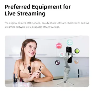 M01 palmare <span class=keywords><strong>stabilizzatore</strong></span> Gimbal 3 assi Anti-Shake AI Face Tracking <span class=keywords><strong>per</strong></span> telefoni cellulari videocamera Vlog registrazione illuminazione riempimento - Product Image 2