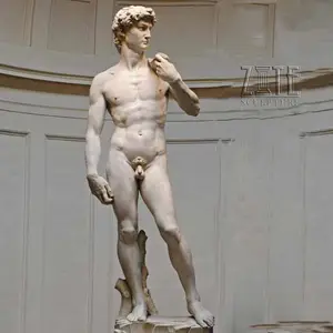 El oyma yaşam boyutu ünlü mermer heykelleri çıplak erkek David heykeli satılık