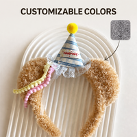 Serre-tête en tissu peluche Ours mignon pour fête d'anniversaire, Série coréenne pour femme, 25x25cm, Haute Qualité, Style Doux