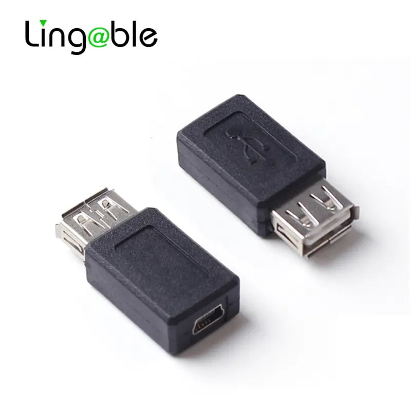 Lingable USB 2.0 Type A Female to Mini USB 5pin Female Adapter Plug Converter usb2.0 to Mini-usb connector wholesale