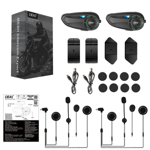 EJEAS Q8: Мотоциклетная Bluetooth-гарнитура MESH для 6 райдеров с полным дуплексом и FM-интеркомом (для мотошлемов) - Product Image 2