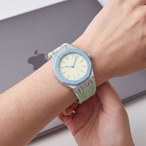 Cinturino in silicone con cassa in acciaio inossidabile e diamanti per Swatch Royal Pop, <span class=keywords><strong>bracciale</strong></span> per Swatch AP Royal Pop, cinturino per orologio - Product Image 6