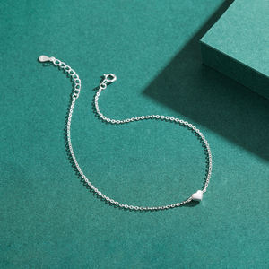 Mode mignon coeur <span class=keywords><strong>cheville</strong></span> pour les femmes réel solide 925 <span class=keywords><strong>en</strong></span> <span class=keywords><strong>argent</strong></span> Sterling Simple lien <span class=keywords><strong>chaîne</strong></span> <span class=keywords><strong>cheville</strong></span> Style ethnique bijoux fins - Product Image 5