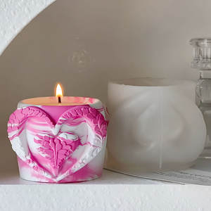 แม่พิมพ์ซิลิโคนรูปหัวใจสำหรับเทียนหอมงานทำมือไอเดียของขวัญวันวาเลนไทน์อุปกรณ์ทำเค้กซิลิโคนรูปแก้วรูปหัวใจ - Product Image 2