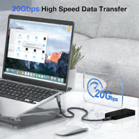 Cable USB-C 3.2 Macho-Hembra de 1.5m, Carga Rápida de 240W, 90 Grados, Transferencia de Datos 4K a 20Gbps, Trenzado de Nailon para Cámara, Computadora y Automóvil