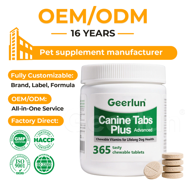 OEM Factory Supply Daily Nutrition Pets Supplements Enhances Immune Aids Brain Development Vitamins Chewable for Dogs