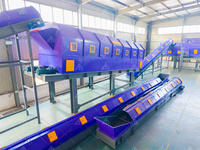 Ligne de recyclage industrielle pour usine de tri des déchets solides municipaux 10-500 TPD, avec séparateur d'air, plateforme de tri manuelle et tamis rotatif