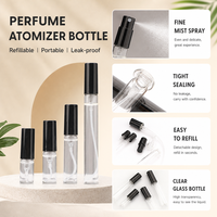 Flacon de parfum en verre vide rechargeable avec atomiseur à pompe, conteneur de parfum de voyage, boîte cadeau portable pour huiles essentielles, OEM ODM