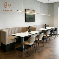 Ensemble de mobilier de restaurant en marbre pour café et bar : canapé, banquette, chaise et table