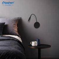 Lampe murale LED rotative USB Type-C pour chambre et hôtel, construction en aluminium, lampe de lecture