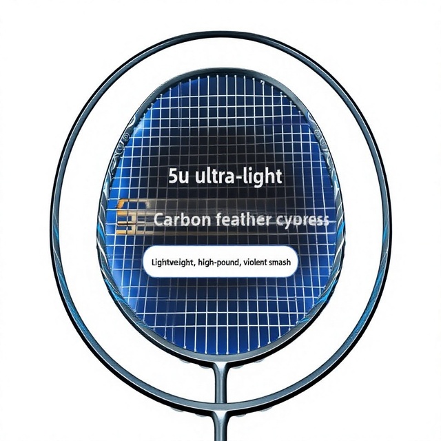 All-carbon Badminton Racket 5U Ultra-Lightweight (75-79g) High-String-Tension Wind-Cutting Design Aggressive Slightly Hard G5