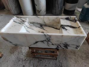 칼라카타 비올라 대리석 독립형 세면대 현대식 광택 마감 주방 빌라 호텔 방수 1년 보증 - Product Image 1