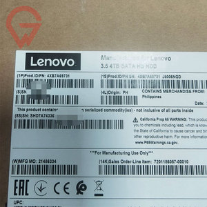 4XB7A69731 3.5-inch 4TB 7.2K <b>SATA</b> 6Gbps Hot Swap 512n HDD-WR Internal Hard Disk <b>Drive</b> For ThinkSystem DE Series SR590 V2 Server - Product Image 4
