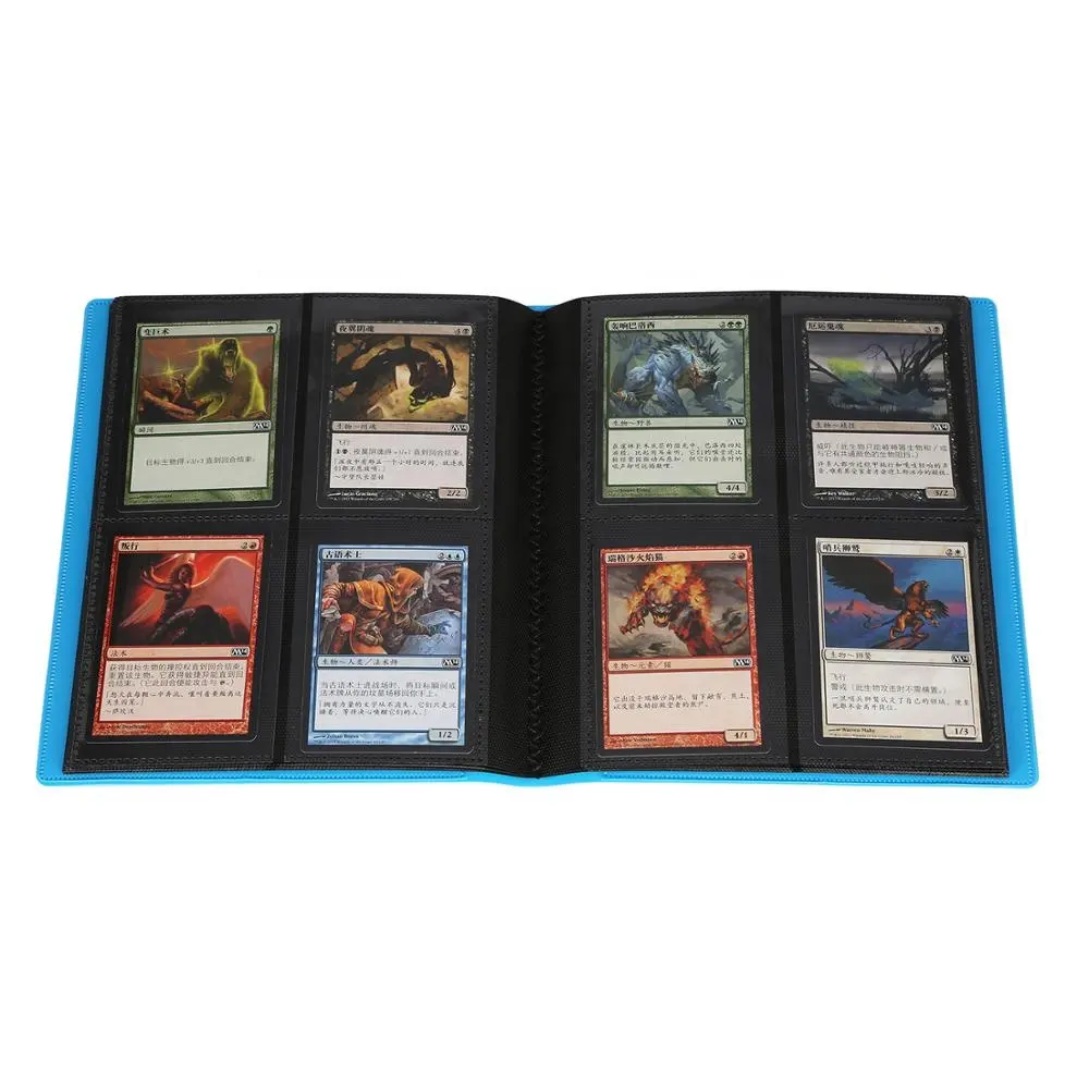 160 pièces cartes de jeu avec couleur bleue 4-poche pages pp portefeuilles porte-cartes album