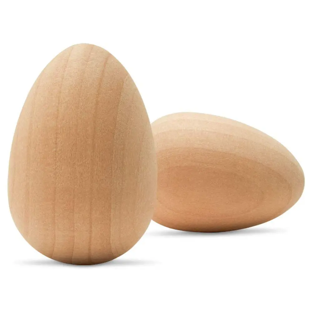 Œufs de pâques en bois 1-5/8 pouces, lot de 12 pour l'artisanat faux œufs artificiels œufs en bois pour l'artisanat par Woodpecker