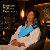 Ergonomischer Blauer Akzent-Nackenmassage-Schal mit Verstellbarem Gurt, Elektrisches Knetmassagegerät für Büro & Reise zur Stresslinderung