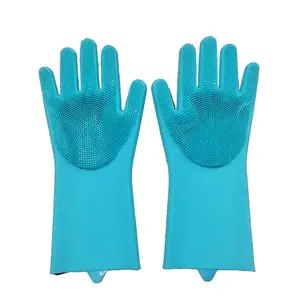 Chinese Supplier Magic Dishwashing Silicone Gloves With Wash Scrubber