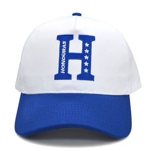 Gorras de Honduras Bordadas Personalizadas de Alta Calidad, Gorra de Fútbol de 5 Paneles con Bordado 3D del País - Product Image 1