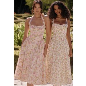 Abito Estivo Floreale Bohémien 2024, Vestito Lungo Casual con Stampa Floreale, Abito da Festa a Linea A, Vestito Estivo con Collo all'Americana per Donna - Product Image 1