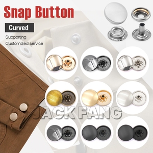 OEM trang trí phụ kiện Logo thiết kế vòng Báo Chí Áo Sơ Mi Túi vải Brass Bìa tùy chỉnh kim loại Snap Nút cho quần áo - Product Image 3
