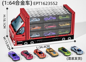 Véhicules miniatures EPT à l'échelle <span class=keywords><strong>1</strong></span>:64, 27 pièces, 6 styles variés, voitures, motos, hélicoptères et camions de transport - Product Image 3