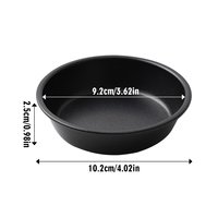 Mini moule à pâtisserie en métal - Noir, rond, 4 pouces, revêtement céramique antiadhésif, réutilisable, passe au lave-vaisselle, pour la pâtisserie à la maison