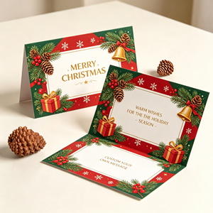 <span class=keywords><strong>Carte</strong></span> de vœux pliée <span class=keywords><strong>personnalisée</strong></span> de luxe avec impression <span class=keywords><strong>personnalisée</strong></span>, estampage à chaud, cartes de vœux du Nouvel An, cartes cadeaux en papier personnalisées pour les fêtes - Product Image 4