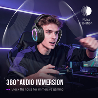 Casque de jeu filaire FIFINE H13 avec éclairage RGB vibrant, coussinets ergonomiques, boîtier de contrôle, streaming en direct, casque USB pour PC PS4/PS5