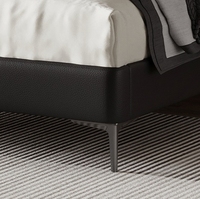 Offre Spéciale de meubles modernes de luxe pour chambre à coucher King Size Lit en cuir minimaliste de qualité avec cadre en bois massif pour usage domestique