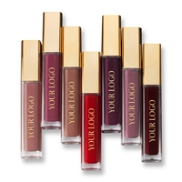 Rouge à lèvres liquide mat texture argile, gloss à lèvres effet boue, marque privée OEM ODM, végétalien, sans cruauté, maquillage moderne pour le visage, studio pro