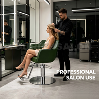 Fauteuil de Barbier Moderne en Cuir PU avec Pompe Hydraulique Inclinable et Rotation à 360° - Mobilier de Salon Durable pour Salons de Coiffure
