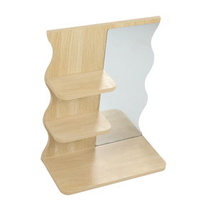 Étagère <span class=keywords><strong>murale</strong></span> Support de suspension multicouche Support de rangement mural Planche de bois avec support de couche Étagère <span class=keywords><strong>murale</strong></span> avec miroir en <span class=keywords><strong>verre</strong></span> - Product Image 2
